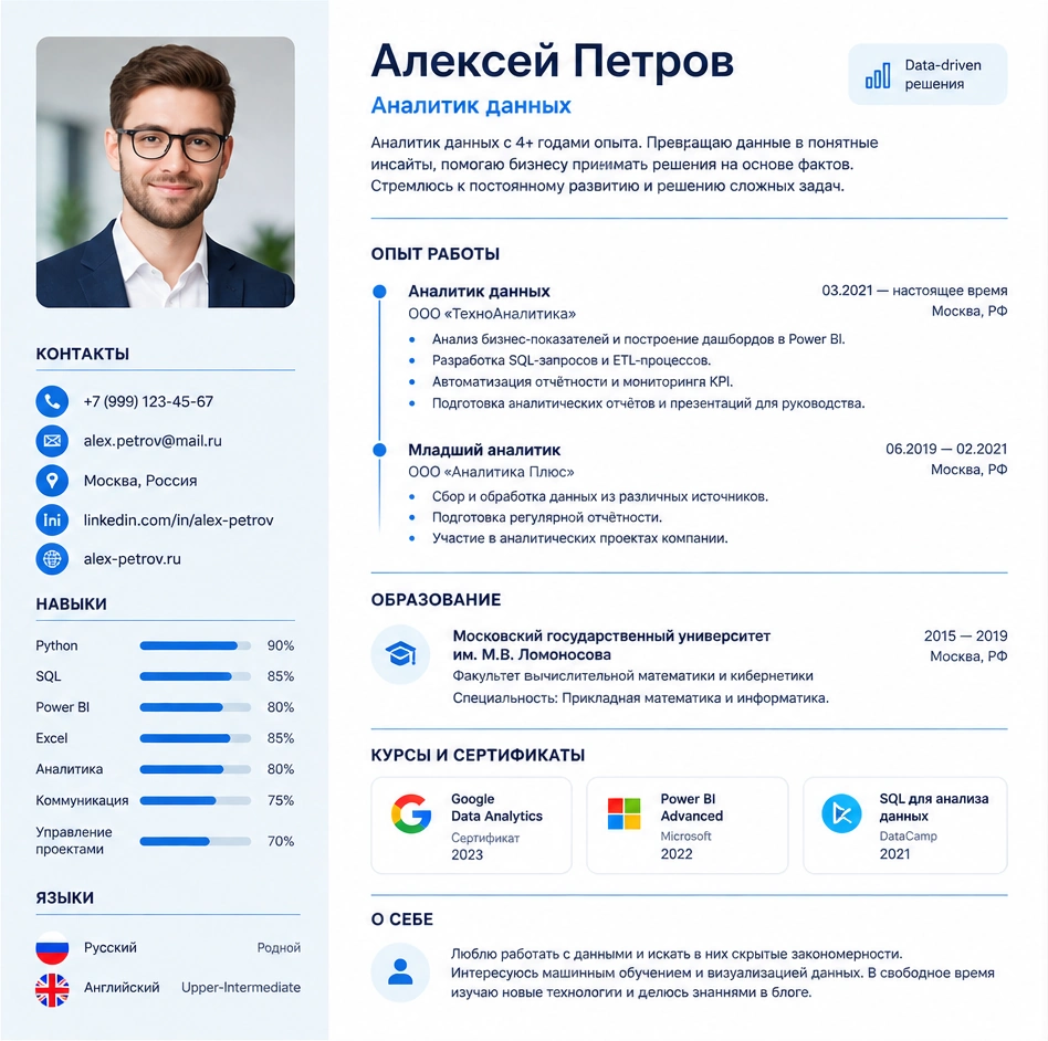 Шаблон резюме «Минимализм»